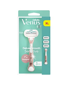 Gillette Venus Delux Sensitive Rosegold Rasoio + 3 Testine
