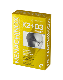 Menachinox K2+D3 Forte, Suplement diety z witaminą K i D, Kapsułki