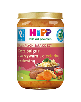 Hipp Obiad BIO Kasza Bulgur z Warzywami, Cieciorką i Wołowiną