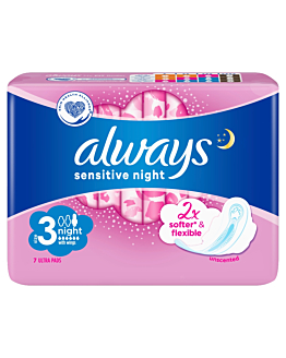 Always Ultra Sensitive Night Podpaski higieniczne, 7 szt.