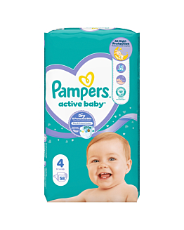 Pampers Active Baby Pieluchy (4) Maxi, 58 szt.