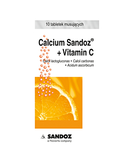 Calcium Sandoz + Vitamina C 260 mg + 1000 mg Tabletki musujące 