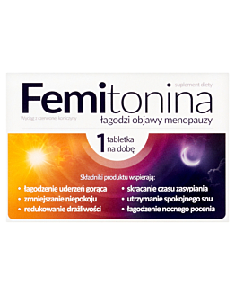 Femitonina, Preparat łagodzący objawy menopauzy, 30 Tabletek