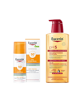 Zestaw Eucerin Oil Control SPF50+ Dry Touch Żel-krem ochronny + Olejek do mycia pH5