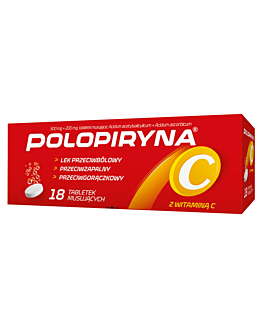 Polopiryna C 500 mg + 200 mg, 18 tabl. mus.