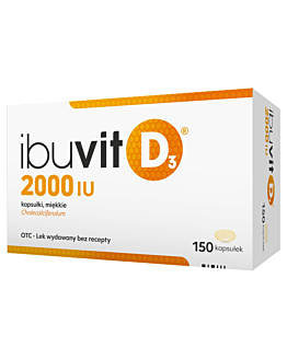Ibuvit D3 2000 j.m., Witamina D, 150 kapsułek