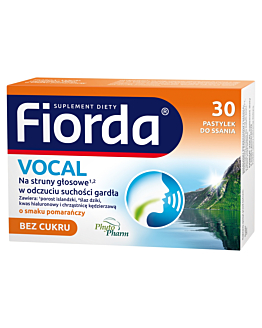 Fiorda Vocal o Smaku Pomarańczowym Pastyki do ssania, 30 szt.