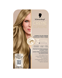 Schwarzkopf Creme Supreme, Tinta per capelli, 8-0 Biondo Chiaro Naturale