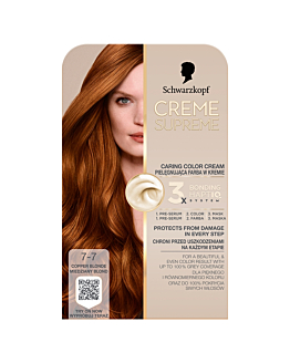 Schwarzkopf Creme Supreme, Farba do włosów, 7-7 Miedziany Blond