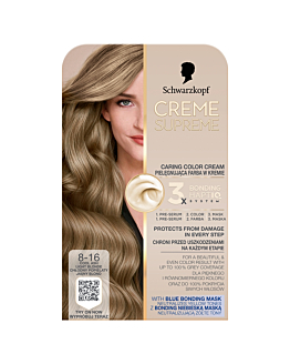 Schwarzkopf Creme Supreme, Farba do włosów, 8-16 Chłodny Popielaty Jasny Blond