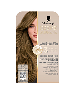Schwarzkopf Creme Supreme, Farba do włosów, 7-0 Naturalny Blond
