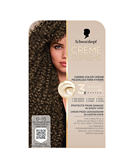 Schwarzkopf Creme Supreme, Farba do włosów, 6-16 Chłodny Popielaty Ciemny Blond