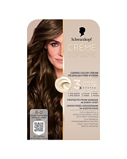 Schwarzkopf Creme Supreme, Farba do włosów, 6-0 Naturalny Ciemny Blond