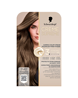 Schwarzkopf Creme Supreme, Farba do włosów, 7-42 Beżowy Blond