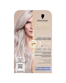 Schwarzkopf Creme Supreme, Farba do włosów, 10-55 Chłodny Srebrny Blond