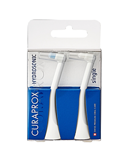 Curaprox Hydrosonic Pro Single Główki do szczoteczki (biały/niebieski), Dwupak