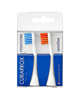 Curaprox Hydrosonic Sensitive Główki do szczoteczki (niebieski/pomarańczowy), Dwupak
