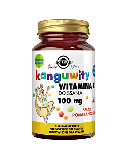 Solgar Kanguwity witamina C 100 mg smaku pomarańczowy pastylki do ssania