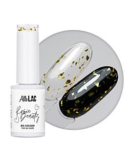 AlleLac x Rosie Beaut Top Hybrydowy Big Golden No Wipe Bez Przemywania Efekt Ciętej Foliiy 6g