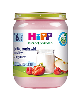 Hipp Jabłka, truskawki i maliny z jogurtem BIO
