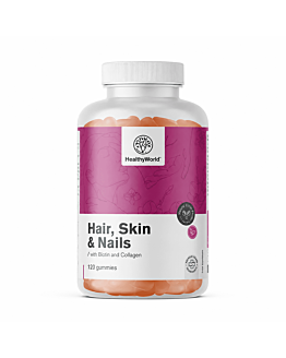 Healthy World Hair, Skin & Nails – żelki na włosy, skórę i paznokcie, 120 żelek