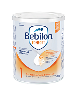 Bebilon Comfort 1 Do postępowania dietetycznego w przypadku kolki i/lub zaparć Dla niemowląt od urodzenia, 400 g