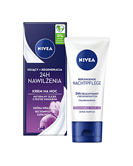 Nivea  24H Nawilżenia Odżywczy krem na noc, Cera sucha i wrażliwa 