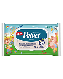 Velvet Junior Nawilżany papier toaletowy, 48 szt.