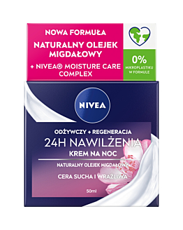 Nivea 24H Nawilżenia + Regeneracja Odżywczy krem na noc cera sucha i wrażliwa