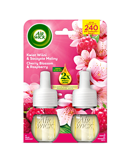 Air Wick Elektryczny Kwiat Wiśni & Soczyste Maliny/Cherry Blossom & Raspberry, Duopack 2x19 ml 