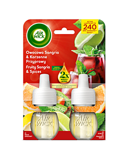 Air Wick Elektryczny Owocowa Sangria & Korzenne Przyprawy/Fruity Sangria & Spices, Duopack 2x19 ml
