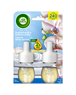 Air Wick Elektryczny Świeże Pranie & Biała Orchidea/Linen & White Orchid, Duopack 2x19 ml