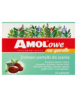 Amolowe na gardło ziołowe pastylki do ssania, 16 szt.