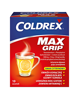 Coldrex MaxGrip (1g+40mg+10mg)/sasz. Proszek Smak cytrynowy 