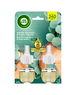 Air Wick Elektryczny Niebieski Eukaliptus&Drzewo Cedrowe/Blue Eucalyptus&Cedarwood, Duopack 2x19 ml