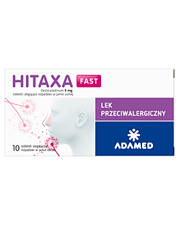 Hitaxa Fast 5 mg, Lek przeciwalergiczny, Tabletki ulegające rozpadowi w jamie ustnej