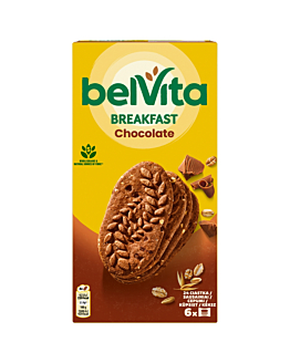 Belvita Breakfast Ciastka zbożowe o smaku kakaowym z kawałkami czekolady