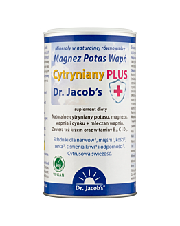 Dr. Jacobs Magnez Potas Wapń Cytryniany Plus Proszek, 300 g