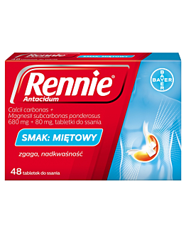 Rennie Antacidum 680 mg + 80 mg, 48 Tabletek