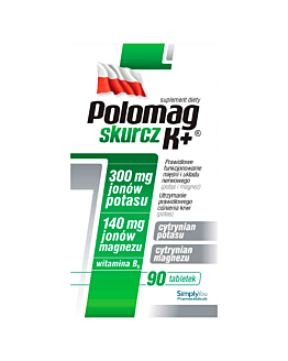 Polomag K+, Suplement diety z magnezem, witaminą B6 i potasem, Tabletek powlekanych