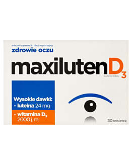 Maxiluten D3, Suplement diety zawierający składniki wspomagające wzrok, Tabletki