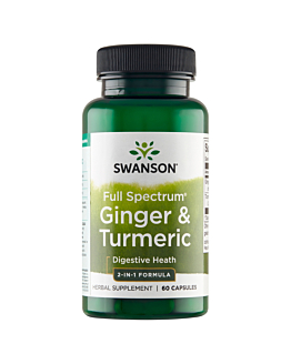 Swanson Full Spectrum Imbir & Turmeric 500 mg Kapsułki, 60 szt.