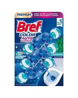 Bref WC Color Auto Active Eucalyptus Zawieszka myjąco-zapachowa do WC 3 x 50 g