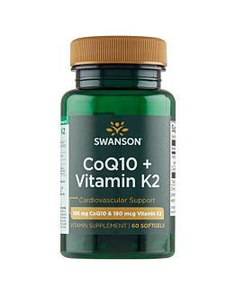 Swanson Koenzym Q10 100 mg + Wit.K2 180 mcg Kapsułki żelowe, 60 szt.