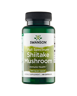 Swanson Full Spectrum Shiitake Mushroom 500 mg Kapsułki, 60 szt.