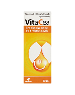 VitaCea 100 mg/ml, Krople z witaminą C dla dzieci od 1. miesiąca życia, 30 ml