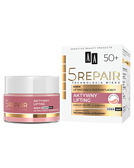 AA Technologia Wieku 5 Repair Aktywny Lifting, Krem liftingująco-rozświetlający 50+ na dzień i noc, 50 ml