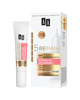 AA Technologia Wieku 5 Repair Kuracja Młodości, Krem pod oczy wygładzający zmarszczki, 15 ml