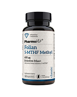 PharmoVit Classic Folian 5-MTHF Methyl 600 mcg B-Active Max+ Kapsułki