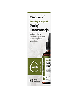 Pharmovit Clean Label Ekstrakty w kroplach Suplement diety na pamięć i koncentrację